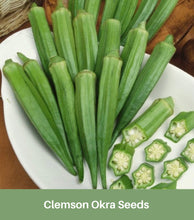 Load image into Gallery viewer, Heirloom Okra Seeds, Clemson, Organic, Non Gmo, USA, Very Productive